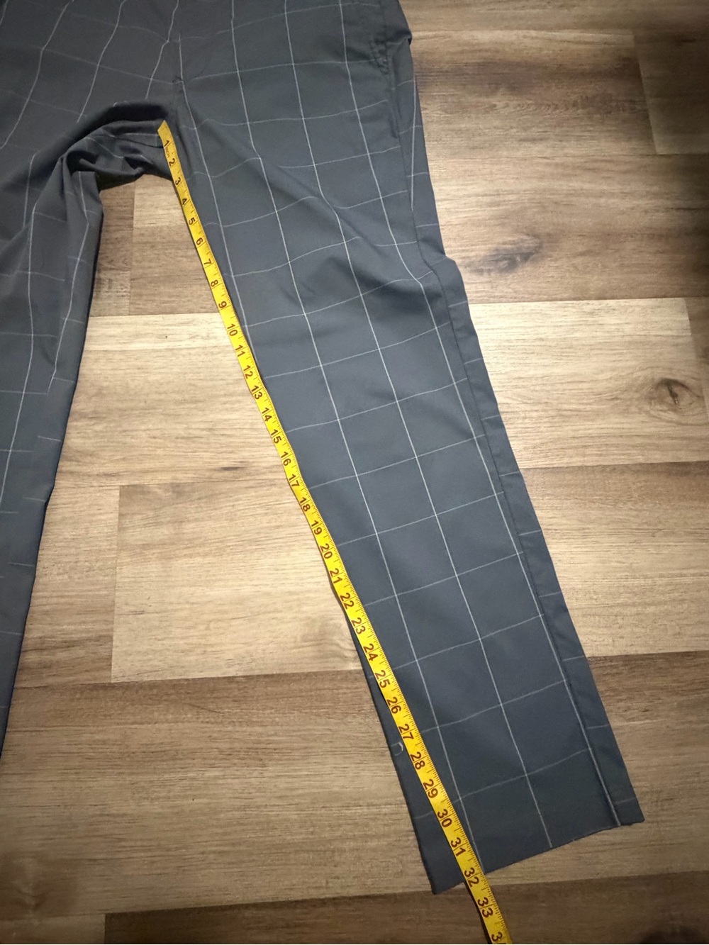 Bonobos Maide Golf Pants Mens 33x32 Herringbone Plaid Gray Stretch Ankle Zip 3pk - Picture 13 of 14